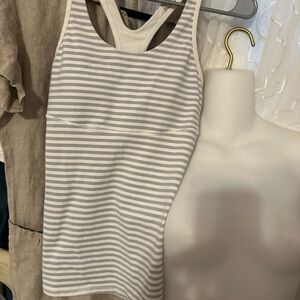 Striped Gray and White Tank Top